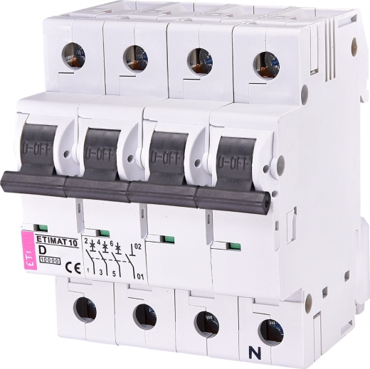 Автоматический выключатель ETI 002156719 ETIMAT 10 3p+N D 32А (10 kA) - 1