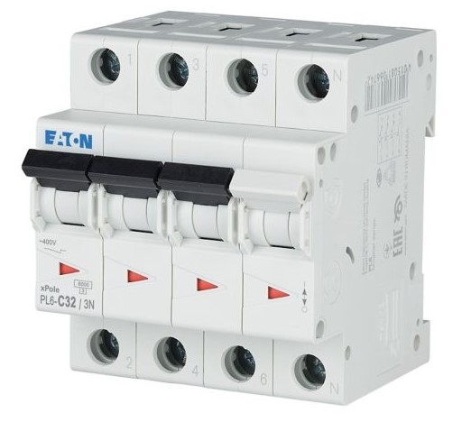 Автоматический выключатель Eaton (Moeller) PL6-C32/3N (106913) - 1
