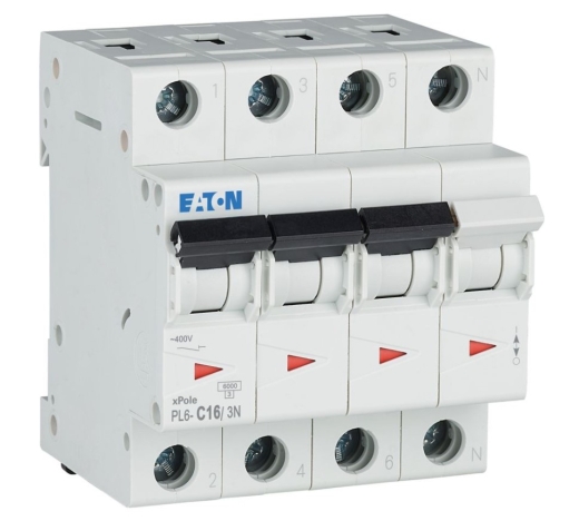 Автоматический выключатель Eaton (Moeller) PL6-C16/3N (106910) - 2