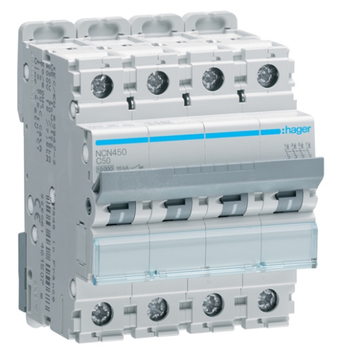 Захисний вимикач NCN450 (4р, С, 50А) Hager - 1