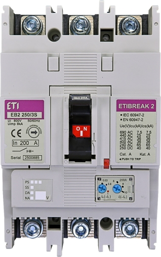 Автоматичний вимикач ETI 004671082 EB2 250/3S 200А 3р (36кА) - 1