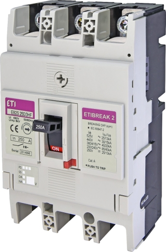 Автоматичний вимикач ETI 004671864 EB2S 250/3HF 3P 200A 40kA (фіксована) - 1