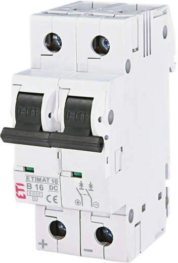 Автоматический выключатель ETI 002128716 ETIMAT 10 DC 2p В 16A (6kA) - 1