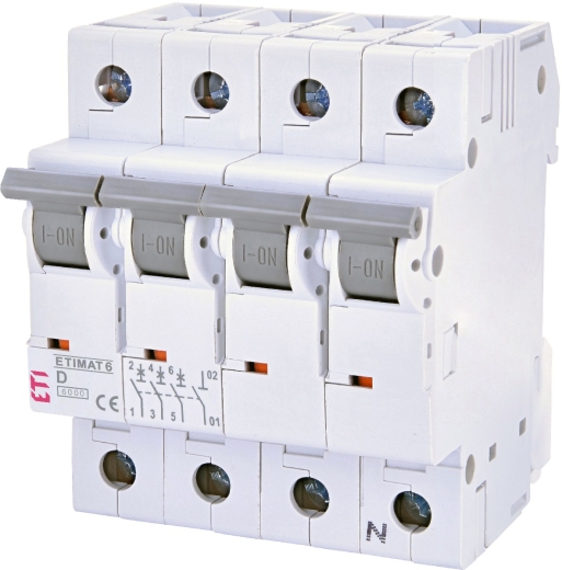 Автоматический выключатель ETI 002165520 ETIMAT 6 3p+N D 40А (6 kA) - 1