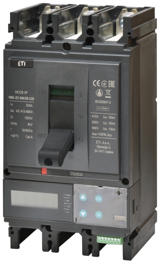 Автоматический выключатель ETI NBS-EC 400/3L LCD 400A 36кА 3P (4673119) - 1