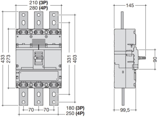 Корпусный разъединитель Hager HCE971H h1000 In= 1000А 4P - 3