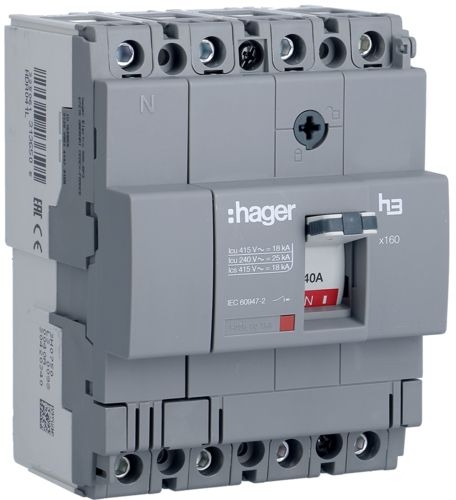 Автоматичний вимикач Hager HDA041L x160 In=40А 4P 18кА - 1