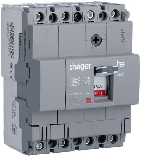 Автоматический выключатель Hager HDA161L x160 In=160А 4P 18кА - 1