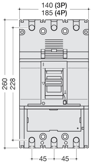 Автоматический выключатель Hager HND401H h630 In=400А 4P 50кА LSI - 3