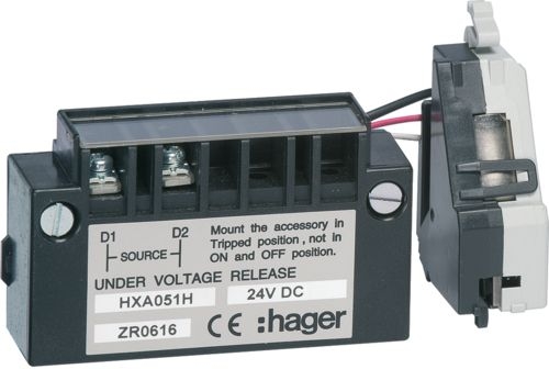 Расцепитель минимального напряжения Hager HXA051H с выдержкой x250 24В DC - 1