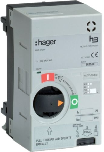 Моторний привід Hager HXB042H для вимикачів x250 110-240В - 1