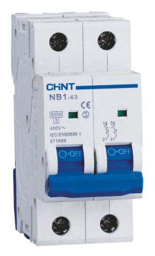 Автоматичний вимикач Chint NB1-63 2P B3 6кА DB (179648) - 1