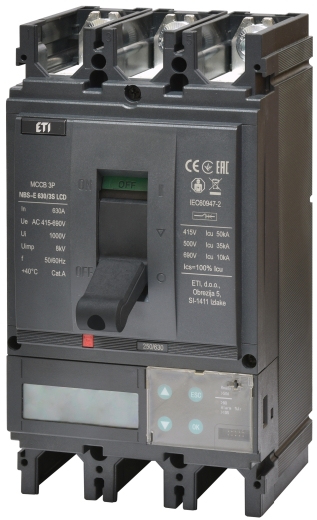 Автоматичний вимикач ETI NBS-E 630/3L LCD 630A 36кА 3P (4673145) - 1