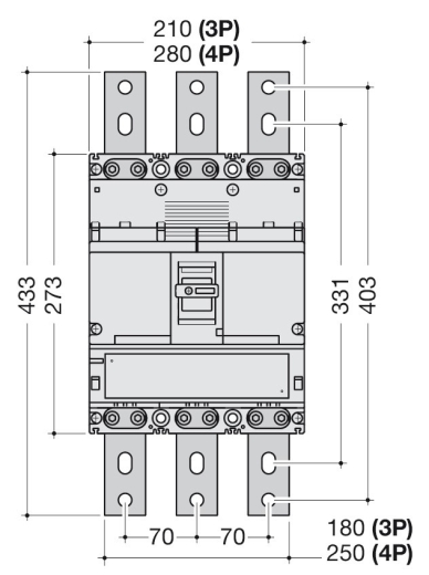 Автоматичний вимикач Hager HEE801H h1000 In=800А 4P 70кА LSI - 2