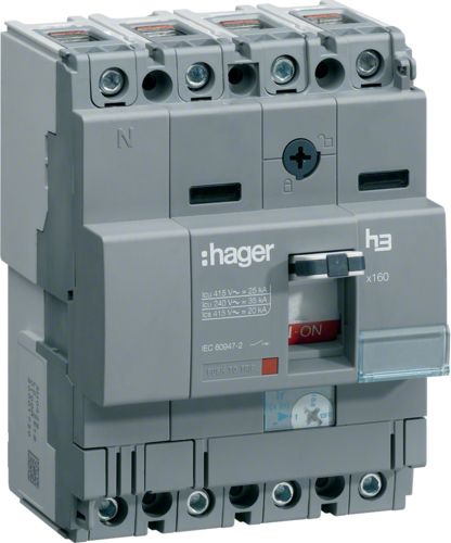 Автоматический выключатель Hager HHA161H x160 In=160А 4P 25кА - 1