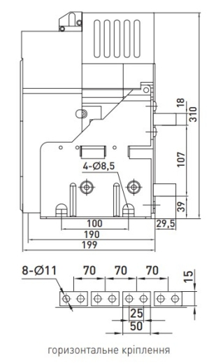 Повітряний автоматичний вимикач E.Next e.industrial.acb.1600F.800 400В 3Р з мотор-приводом та РН (i081111) - 7