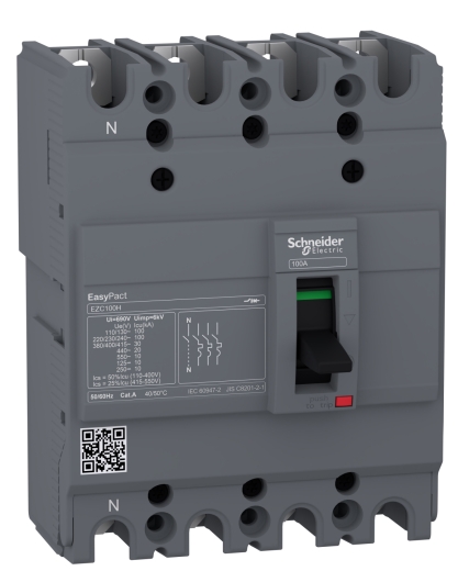 Автоматичний вимикач Schneider Electric EASYPACT EZC100H 4P 30кА 80А - 1