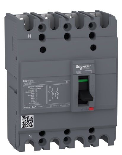 Автоматичний вимикач Schneider Electric EASYPACT EZC100N 4P 15кА 80А - 1