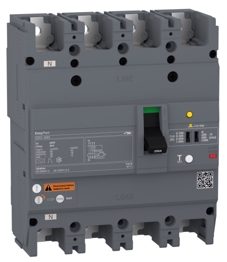 Автоматический выключатель Schneider Electric EASYPACT EZCV250H 4P3T 36кА 100А - 1