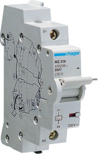 Расцепитель минимального напряжения Hager MZ206 230В для автомата - 1