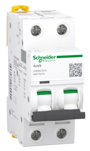 Автоматичний вимикач Schneider Electric iC60N A9F75210 2P 10A D - 1