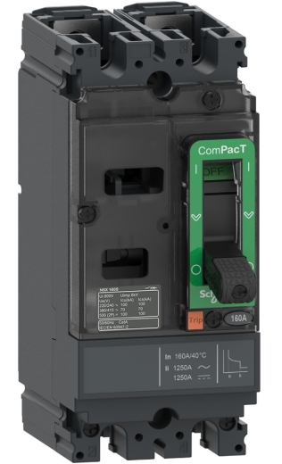 Автоматический выключатель Schneider Electric C10F2TM063 COMPACT NSX100F 18kA 2P 100A с расцепителем TMD AC-DC - 1
