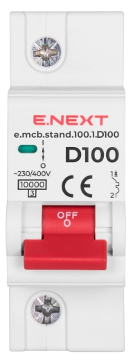 Модульный автоматический выключатель E.Next e.mcb.stand.100.1.D100 1р 100А D (s026013) - 2
