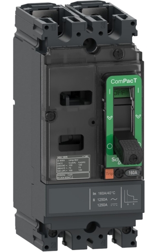 Автоматический выключатель Schneider Electric C16F2TM160 COMPACT NSX160F 18kA 2P 160A с расцепителем TMD AC-DC - 1