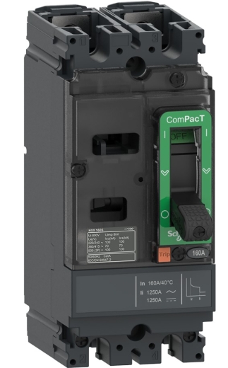 Автоматический выключатель Schneider Electric C16F2TM125 COMPACT NSX160F 18kA 2P 125A с расцепителем TMD AC-DC - 1