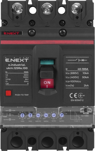 Автоматический выключатель E.Next e.industrial.ukm.160Re.160 с электронным расцепителем 3р 160А (i0770062) - 2
