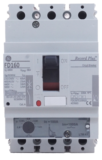 Автоматичний вимикач General Electric FD160 Effective 100A - 2