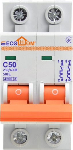 Автоматичний вимикач ECOHOME ECO 2p 50A С (ECO010020008) - 3