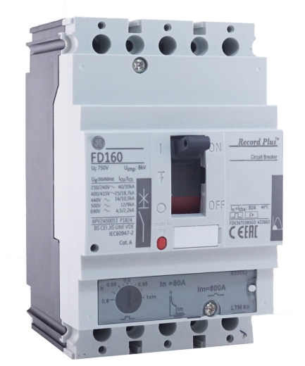 Автоматический выключатель General Electric FD160 80А - 1