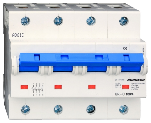 Автоматический выключатель Schrack BR974910 10кА 100А 4P х-ка C - 1