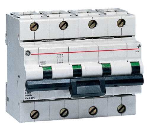 Автоматический выключатель General Electric Hti 4P 100A C 10kA - 1