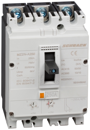 Автоматичний вимикач в литому корпусі типу Schrack MZ225231 50кА 250А 3P - 1