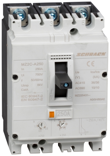 Автоматичний вимикач в литому корпусі типу Schrack MZ225431 36кА 250А 3P - 1