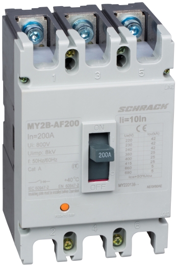 Автоматический выключатель в литом корпусе АF типа Schrack MY220138 25кА 200А 3P - 1