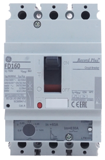 Автоматический выключатель General Electric FD160 63А - 2