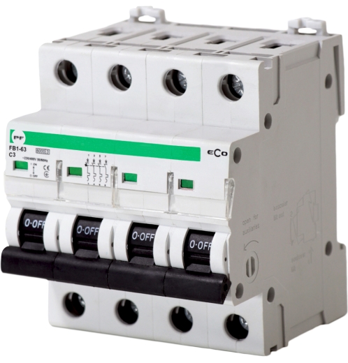 Автоматичний вимикач Promfactor ECO FB1-63 4P C 3A 6кА (FB1C4003) - 1