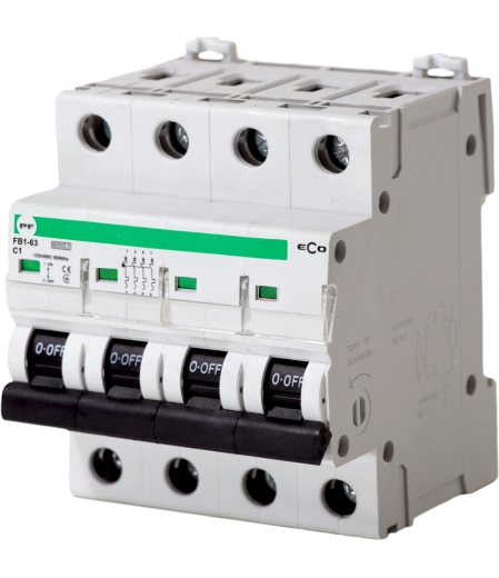 Автоматичний вимикач Promfactor ECO FB1-63 4P C 1A 6кА (FB1C4001) - 1
