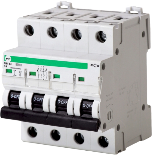 Автоматичний вимикач Promfactor ECO FB1-63 4P C 4A 6кА (FB1C4004) - 1