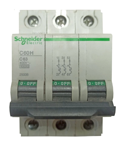 Автоматичний вимикач Schneider Electric C60H 3П 63A C (25006) - 1