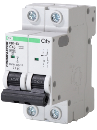 Електро-автомат Promfactor CITY FB1-63 2P C 45A 6кА (FB1CI2045) - 1
