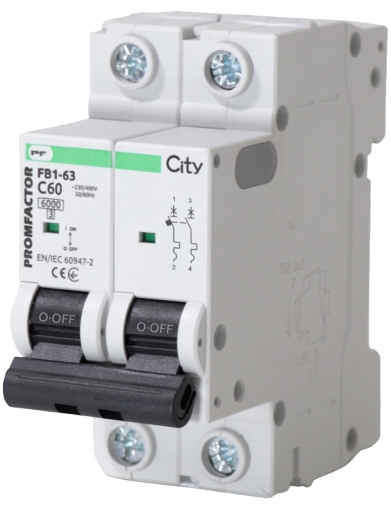 Електро-автомат Promfactor CITY FB1-63 2P C 60A 6кА (FB1CI2060) - 1