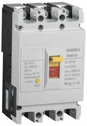 Автоматический выключатель Generica SAV20-3-0160-G ВА66-33 3Р 160А 20кА - 1