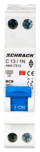 Автоматичний вимикач Schrack AM417513 4,5кА 13А 1P+N C - 2