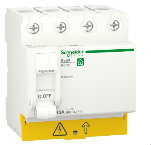 Диференціальне реле Schneider Electric R9R52463 RESI9 3P+N 63A 100мА АС - 1