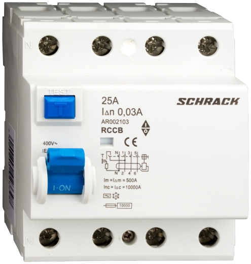 ПЗВ Schrack AR002103 10кА 25А 30мА 3P+N тип AC - 1