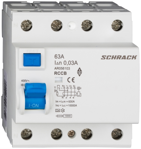УЗО Schrack AR056103 10кА 63А 30мА 3P+N тип A - 1
